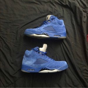 Blue suede Jordan 5